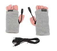 COCOYUEMA Gants chauffants USB pour dactylographier les jeux, conception demi-doigt, chauffage rapide, chaleur double face, alimentation USB portable, légers pour les activités de (Gris foncé)