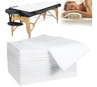 COCREAZY Lot de 100 Drap Jetable, 80x180cm Drap de Lit Jetable Non Tissé Draps Jetables Table Massage, Draps Jetables pour Table de Massage SPA Salons de Beauté Tatouages Voyages Hôpital Lit, Blanc