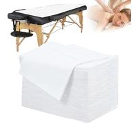 COCREAZY Lot de 100 Drap Jetable Table Massage, 80x180cm Drap de Lit Jetable Non Tissé Draps de Massage Draps Jetables pour Table de Massage SPA Salons de Beauté Tatouages Voyages Hôpital Lit, Blanc