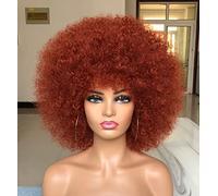 CoCrowns70's Perruques afro des années 70 pour femmes noires (orange)