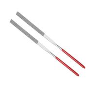 CoCud 2 Pièces Lime à Aiguille Revêtue de Diamant Grain 150 Queue de 3 mm | Outil d'Affûtage Avec Lime Plate Revêtue de Diamant, Longueur de 140 mm, pour Métal Verre Pierre