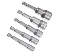 CoCud Coffret de Tourne-Écrous, Embout de Tourne-Écrous Magnétique en Acier Chromé avec Tige Hexagonale de 1/4", Douilles Métriques de 6mm à 14mm, 5 Pièces