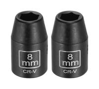 CoCud Douille à choc profonde 8mm 3/8" 2 Pièces Acier 40CrV 6 pans