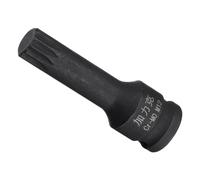 CoCud Douille à Embout Cannelé à Impact, M12 3/8" à Entraînement Carré, Longueur 60 mm, CR-MO, Conception à Chanfrein, Douille à Embout Cannelé Triple Carré à Impact Monobloc