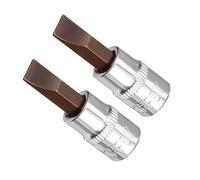 CoCud Douille embout fendu FD7 7 mm 1/4" entraînement acier S2 CR-V douille chocs pour embouts tournevis tête plate - (Applications : serrage vis mécaniques), 2Pcs