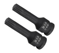 CoCud Embout de Douille à Impact, Entraînement Carré de 3/8" de Longueur 60 mm, Conception de Chanfrein Cr-Mo pour Embout de Douille à Impact Triple Carré à Cannelures, 2 Pièces