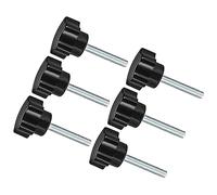 CoCud Étoile Serrage Boutons, M5 x 40mm Mâle Filetage 24mm Tête, Plastique Pouce Vis Poignée Main Boutons Fileté Boulon Noir - (Applications: pour Tour Machines), 6 -Pièces
