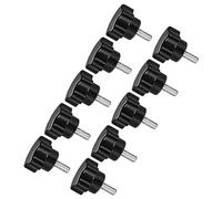 CoCud Étoile Serrage Boutons, M6 x 15mm Mâle Filetage 24mm Tête, Plastique Pouce Vis Poignée Main Boutons Fileté Boulon Noir - (Applications: pour Tour Machines), 10 -Pièces