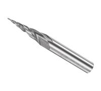 CoCud Fraise à Bout Sphérique Conique, Rayon de 0,25 mm, Queue de 6 mm, Angle de 15 Degrés, Carbure Micro-Grain 2 Flûtes, Fraiseuse CNC - (Applications : Acier Inoxydable, Aluminium)
