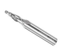 CoCud Fraise à Bout Sphérique Conique, Rayon de 1mm, Queue de 6mm, Angle de 15 Degrés, Carbure Micro-Grain à 2 Flûtes, Fraiseuse CNC - (Applications : Acier Inoxydable, Aluminium)