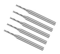 CoCud Fraises en Spirale, Tige de 1/8" 1,5 mm x 8 mm en Carbure Monobloc à 2 Cannelures CNC Fraises - (Applications : pour Contreplaqué, Bois Dur, Plastique), 5 Pièces
