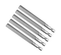 CoCud Hex Tête Clé Embout, H8 Hex Tête 1/4" Hex Tige 100mm Long, S2 Alliage Acier Tournevis Mèche - (Applications: pour Électrique Perceuse), 5-Pièces
