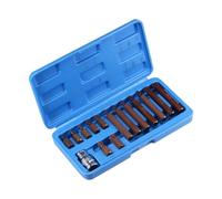 CoCud Jeu douilles Torx, entraînement 1/2" x T20-T55, acier S2 CR-V, douilles embout Torx pour chocs - (Applications : serrage vis automobiles/mécaniques), 15Pcs