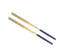 CoCud Lime à Aiguille Revêtue de Diamant, | Queue de 3 mm, Longueur de 140 mm|, Lime Plate Revêtue de Titane - (Applications : pour le Métal, le Verre, la Pierre), 2 Pièces