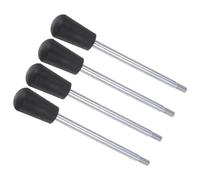 CoCud Lot de 4 poignées de serrage tournantes - Filetage mâle M8 - Longueur : 180 mm - Long bras chromé - Noir - (Applications : pour machines de tour), 4 pièces