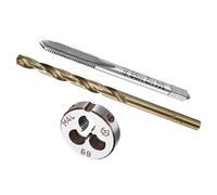 CoCud Métrique Taraud et Matrice et Perceuse Mèche Ensemble, M4 x 0.7 Taraud & Matrice Filetage 3.3mm Perceuse Diamètre, Gauche Main Machine Vis Outil-(pour Tapotement Repair)
