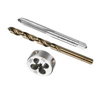 CoCud Métrique Taraud et Matrice et Perceuse Mèche Ensemble, M6 x 1 Taraud & Matrice Filetage 5.0mm Perceuse Diamètre, Gauche Main Machine Vis Outil-(pour Tapotement Repair)