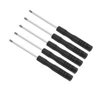 CoCud Mini Tournevis Fendu, Taille 2,0 mm, Longueur 82 mm, Acier au Carbone, Petit Tournevis Plat avec Poignée Antidérapante - (pour Lunettes, Montre), 5 Pièces.