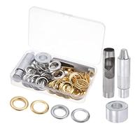 CoCud Oeillet Outil Trousse, 20mm 3/4", Cuivre avec 3 Setter Outils & Stockage Boîte Métal Œillets Trousse 2 Couleurs - (Ceintures Tentes Chaussures Vêtements Cuir Bricolage), 50-Set
