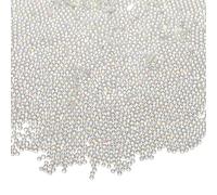 CoCud Perles De Verre Iridescentes Miniatures À Bulles, 1.0-1.5mm 20g Sans Trou Micro Mini Rondes Transparentes Blanches Gouttes D'eau - Applications: pour Résine, Art Des Ongles,
