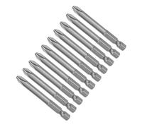 CoCud Phillips Croix Tournevis Mèches, PH2 6mm 65mm Long 1/4" Hex Tige, S2 Magnétique Phillips Perceuse Mèche - (Applications: pour Puissance Impact Pilote), 10-Pièces