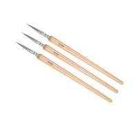 CoCud Pinceaux de Détail, Pointe Fine de 6 mm en 00000#, Nylon Petit Miniature Pinceau de Peinture en Bois - (Applications : pour la Peinture Artistique de Détail), 3 Pièces