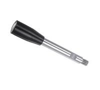 CoCud Poignée de Serrage à Manivelle Rotative, Filetage Mâle M10, Longueur de 125 mm, Poignée de Manivelle à Bras Long Chromée, Bouton Noir - (Applications : pour Machines à Tourner)