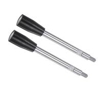 CoCud Poignée de Serrage à Manivelle Rotative Filetage Mâle M6 Longueur de 115 mm Poignée de Manivelle à Bras Long Chromée Bouton Noir (Applications : Pour Machines à Tourner), 2 Pièces