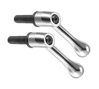 CoCud Poignées à Levier de Serrage, Filetage Mâle M12 x 40 mm, Boutons de Verrouillage Rotatifs à Dégagement Rapide, Ton Argenté - (Applications : pour Machines à Tourner), 2 Pièces