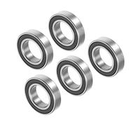 CoCud Rainure Profonde Roulements à Billes, 6801-2RS Modèle 12mm ID 21mm OD 5mm Épaisseur, Carbone Acier Double Scellé - (pour Moteur Planches roulettes Rouleau Roues), 5 Pcs