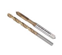 CoCud Spirale Pointe et Foret Mèche Ensemble, M5 x 0,8 Taraud Filetage 4,2 mm Perceuse Diamètre, Ti-enduit Machine Vis Taraud & Torsion - (pour Filetage Tapotement), 1-Ensemble