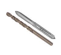 CoCud Taraud et Perceuse Mèche Ensemble, M6 x 1,25 Robinet Filetage 4,7 mm Perceuse Diamètre, Gauche Main Métrique Machine Vis Robinet & Torsion-(Filetage Tapotement), 1-Ensemble