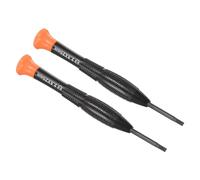 CoCud Tournevis à Fente Minuscule, Taille 2,5 mm, Longueur de 109 mm, Tournevis Plat en Acier avec Couvercle Pivotant et Poignée Antidérapante - (Applications : pour Lunettes), 2 Pcs