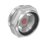CoCud Vitre de Niveau D'Huile pour Compresseur D'Air | Filetage Mâle M33x2mm | Fenêtre en Verre Indicateur de Niveau D'Huile Avec Tête Hexagonale en Aluminium, 1 Pcs