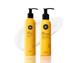COCUNAT - Méthode Curly - Routine Chevaux Bloucles- Leave-in Conditioner + Booster des Boucles - Hydrate & Définit - Anti Frisottis -Sans Sulfates, Parabènes, Silicones - 250ml+150ml
