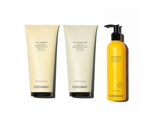 COCUNAT - Pack Rich + Curl Booster - Nettoie, Hydrate et Nourrit - Définit les Boucles sans Alourdir - Élimine les Frisottis - Sans Silicones ni Sulfates