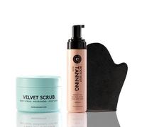 COCUNAT - Set Bronzage Naturel - Mousse Autobronzante Corporelle + Gant Applicateur + Exfoliant Corporel Nourrissant - Sans Traces - Application Facile - Absorption Rapide - Bronzage Uniforme