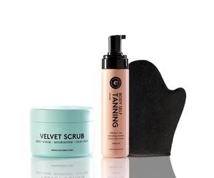 COCUNAT - Set Bronzage Naturel - Mousse Autobronzante Corporelle + Gant Applicateur + Exfoliant Corporel Nourrissant - Sans Traces - Application Facile - Absorption Rapide - Bronzage Uniforme