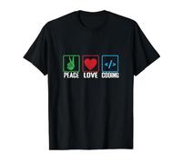 Codage Peace Love T-Shirt Graphique avec Valeur, Homme, Noir, XL