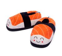 Coddies Sushi Chaussons « Shoe-shi » | Chaussures fantaisie pour intérieur et extérieur | Cadeau ultime | Hommes, femmes et enfants Tailles S, M, L, marron, 1/3.5 UK