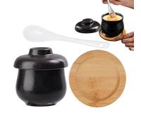 Coddled Egg Cups | 250ml Ragoût En Céramique Avec Cuillère À Couvercle | Bol À Dessert Pour Œufs Cuits À La Vapeur, Soupe, Pudding, Desserts