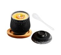 Coddled Egg Cups | 250ml Ragoût En Céramique Avec Cuillère À Couvercle | Bol À Dessert Pour Œufs Cuits À La Vapeur, Soupe, Pudding, Desserts