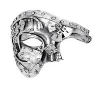 Coddsmz Masque de Mascarade Fantôme Steampunk de l'opéra Masque de fête vénitien mécanique (Argent Antique)