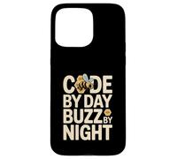 Code by Day Buzz by Night Programmateur Bee Humour Coque pour iPhone 15 Pro Max