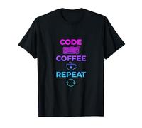 Code Coffee Repeat Programmeur Développeur Vie T-Shirt