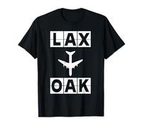 Code d'aéroport LAX à Oak Airplane Los Angeles Oakland T-Shirt