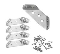 Code d'angle en acier inoxydable | Argent 2,52x0,87x0,59 pouces 20 pièces for le renforcement des meubles