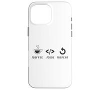 Code DE CAFÉ RÉPÉTÉAT Programme de Codage Drôle Développeurs Web Meme Coque pour iPhone 16 Pro Max