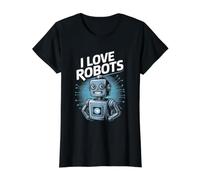 Code de Circuit futuriste I Love Robots T-Shirt Graphique avec Valeur