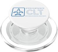 Code de l'aéroport CLT Ville de Charlotte Douglas International PopSockets PopGrip pour MagSafe